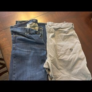 J Crew and Mountain Hardwear pants